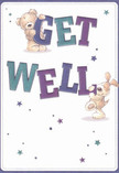 This charming Mayfair get well card brings together the familiar comfort of a community florist and the whimsy of childhood friendship. At its centre, a gentle teddy bear and a soft-eared puppy both share in the act of wishing well, their exuberance mirrored in every curve and detail. Large, lively letters-bathed in shades of deep violet and teal-stand boldly against a serene, creamy background, infusing vitality into the heartfelt message. Overhead, a constellation of tiny stars sparkles in gradient blues and purples, lending the scene a magical, uplifting aura. The expressive faces and inviting textures evoke the soothing presence of locally crafted bouquets, the ones that await on South Audley Street or in a hidden Brook Street nook. This card, radiant with empathy and hope, is more than paper and ink; it's a gentle gesture that connects Mayfair hearts, ideal for brightening the path to recovery with the same tender care that defines every local arrangement.